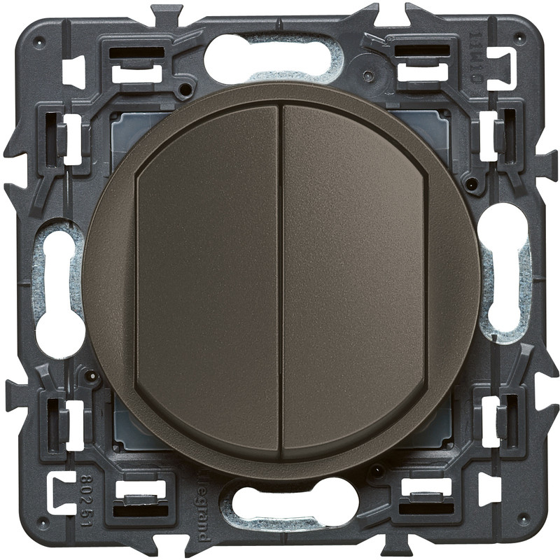 Celiane double interrupteur 10A graphite