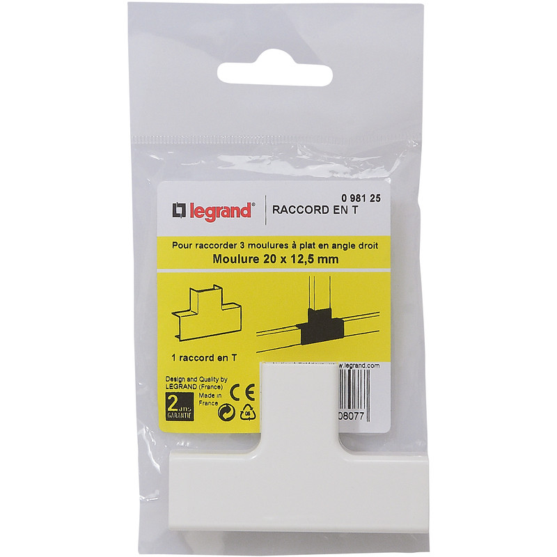 DLP raccordement moulure en T dérivation 20x12.5 mm