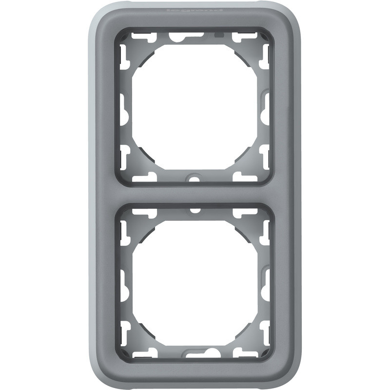 Plexo support 2 postes vertical composable gris