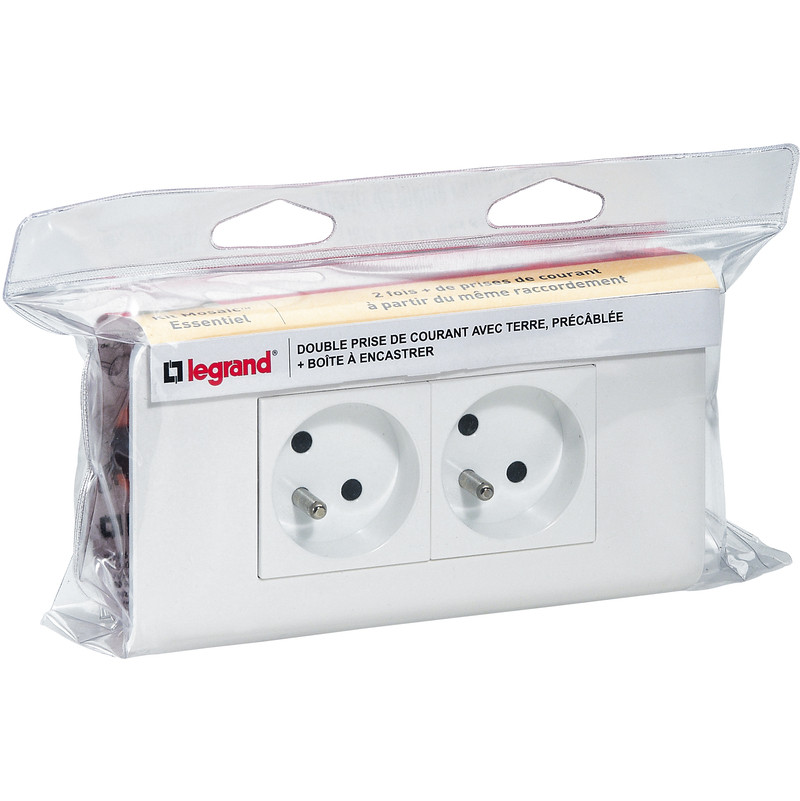 Mosaic kit complet 2 prises de courant avec encastrement