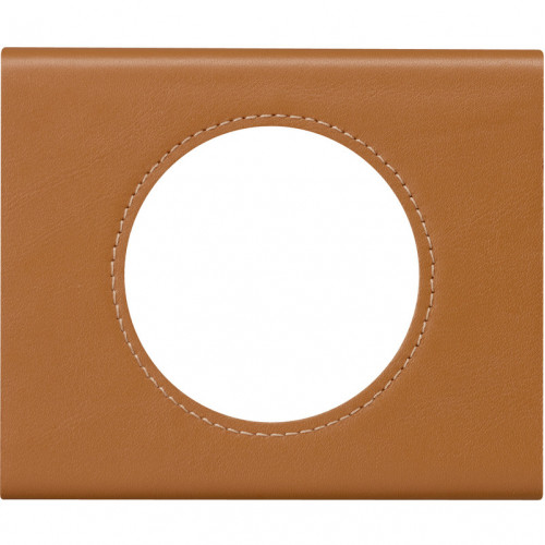 Celiane plaque 1 poste cuir caramel - LEGRAND