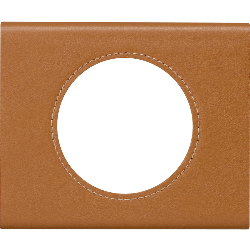 Celiane plaque 1 poste cuir caramel