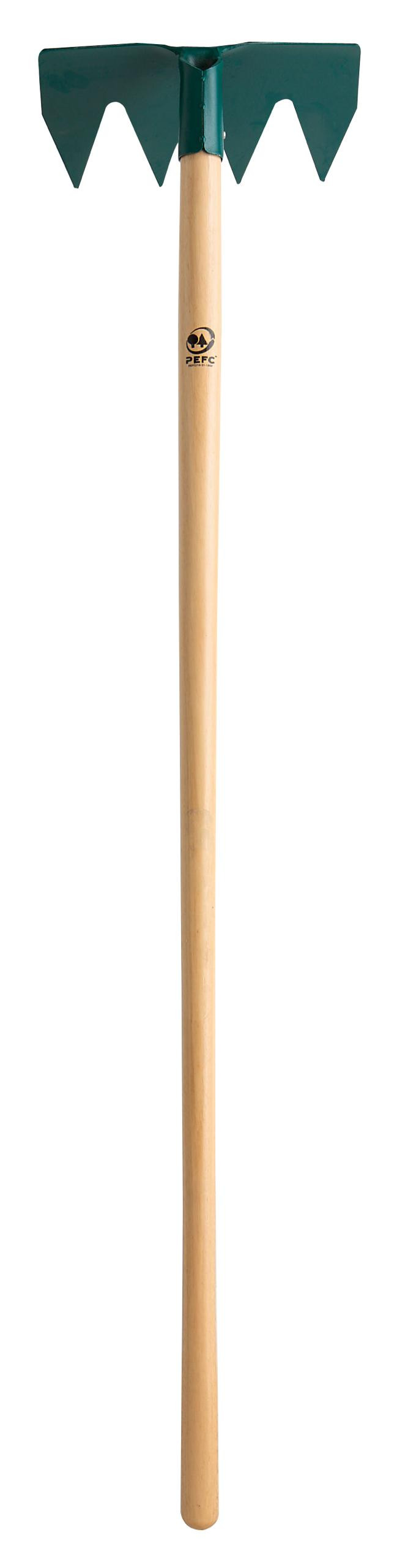 Ratissoir forgé griffe à remblai LEBORGNE ref 439002 manche bois percé PEFC 4 dents 31 cm - vue 2