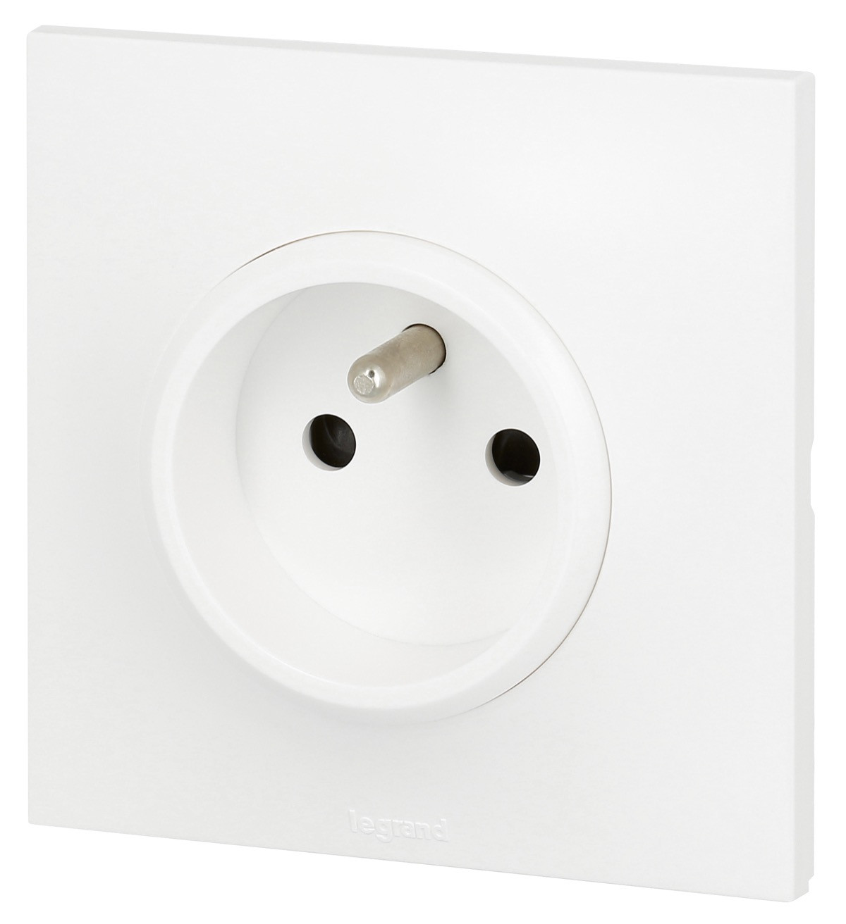 Legrand - Fiche extra-plate mâle sans terre - 16A - sortie latérale - noir