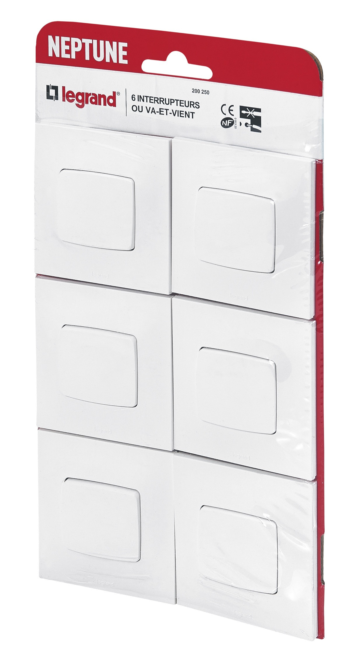 Lot De 7 Interrupteurs Anciens Legrand Neptune - Simples Et Doubles, Complets, Occasion