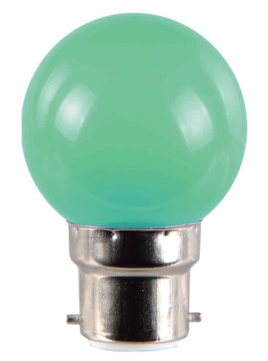 Ampoule LED 1W B22 couleur Verte