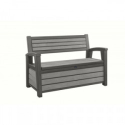 Coffre-Banc de jardin BROSSIUM - 227L - 133 x 64 x 90 cm - Gris - CHALET & JARDIN