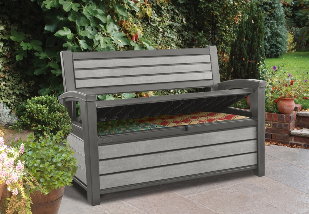 Chalet & Jardin Coffre-Banc de jardin BROSSIUM - 227L - 133 x 64 x