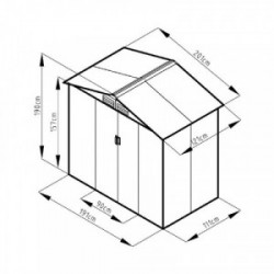 Abri jardin métal - Aspect BOIS VIEILLI 64 - 2,43 M²- GRIS - CHALET & JARDIN