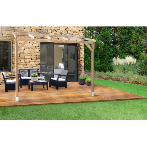 Toit Couv'Terrasse bois 3X3 - SANS TOIT - CHALET & JARDIN