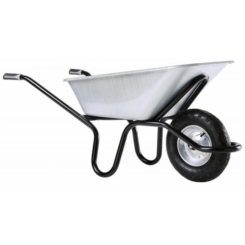 Brouette Bâti Plus Réno 120 L galvanisée - roue gonflée Ø 400 mm - HAEMMERLIN