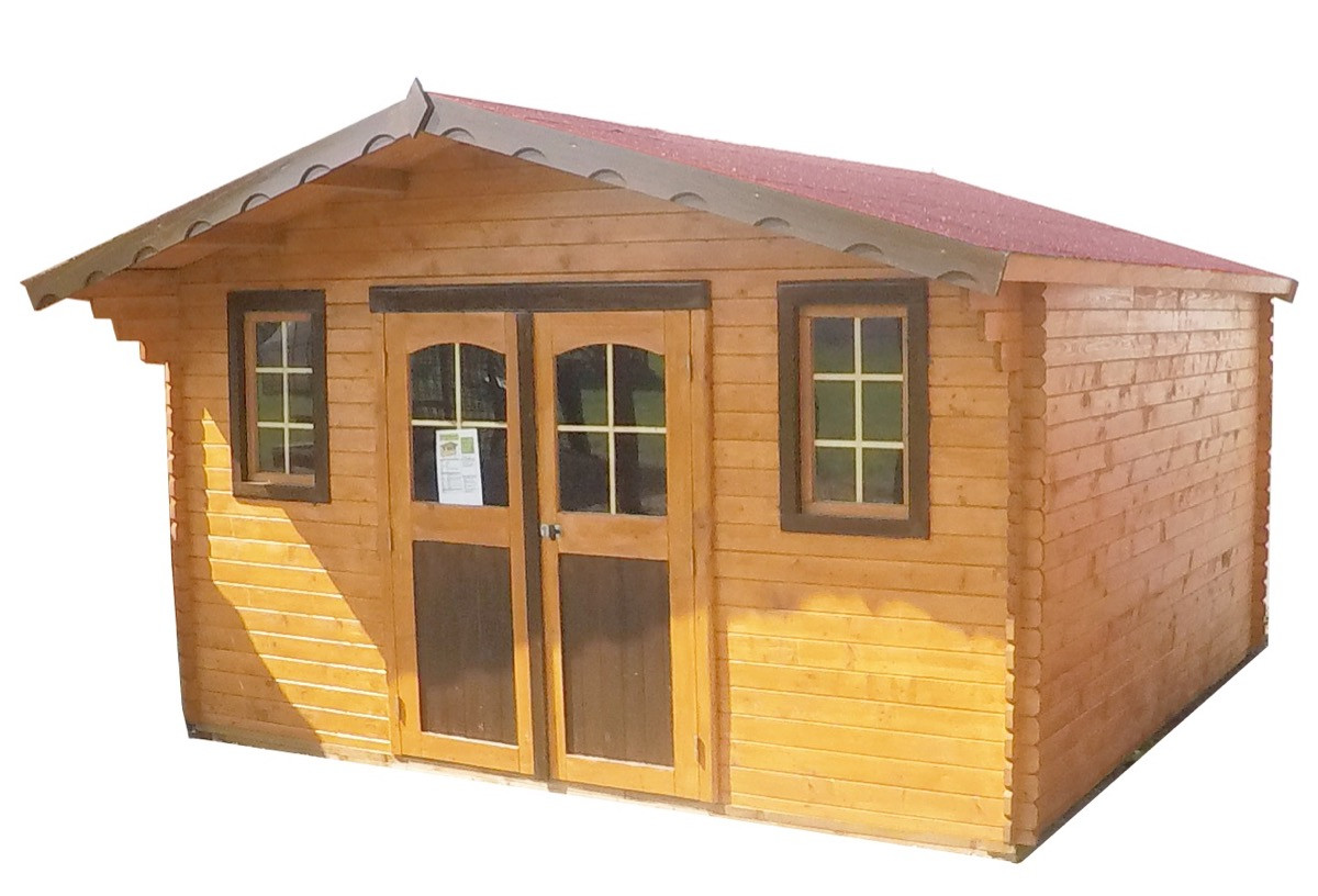 Abri en madriers massifs 28 mm - 10,66 m²