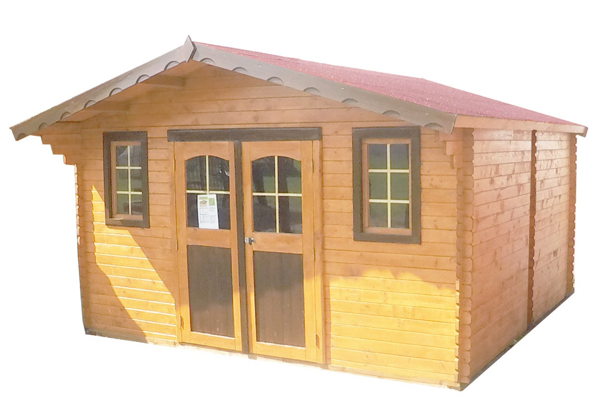 Abri en madriers massifs 28 mm - 18,27 m²