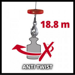 Palan électrique – TC-EH 600 – Capacité 999 kg – Câble acier 18 m - EINHELL