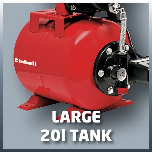 Surpresseur – GC-WW 6538 – Débit 3 800 l/h – Cuve 20 L – Tuyau d’aspiration 7 m - EINHELL 