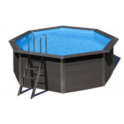 Piscine ronde composite Ø4,10m x H: 1,24m - Filtration à sable de marque GRE POOLS, référence: J4546200