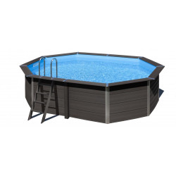 Piscine ovale composite 5,24m x 3,86m x H: 1,24m - Filtration à sable de marque GRE POOLS, référence: J4546300