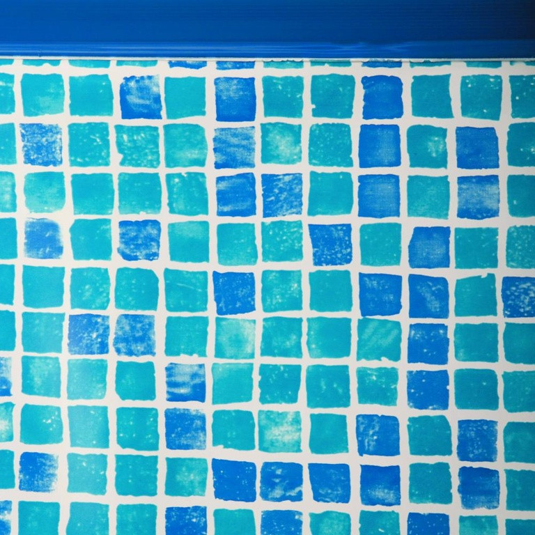 Liner 0,50 bleu grésite piscine ovale 9,15m x 4,70m x 1,32m