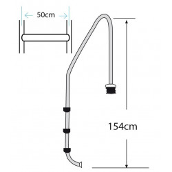 Echelle standard inox pour piscine enterrée, 3 marches 1,20m - GRE POOLS