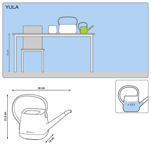 Arrosoir YULA blanc-vert 1,7 L - LECHUZA