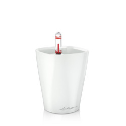 Pot de table Mini-Deltini - kit complet, blanc brillant Ø 10 x 13 cm - LECHUZA