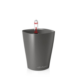 Pot de table Mini Deltini -Kit Complet, anthracite métallisé Ø 10 x 13 cm - LECHUZA