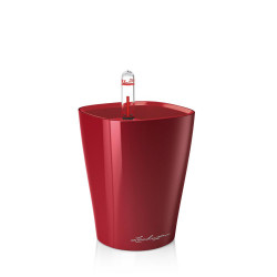 Pot de table Mini-Deltini - kit complet, rouge scarlet brillant Ø 10 x 13 cm - LECHUZA