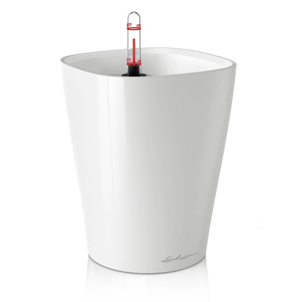 Pot de table Deltini - kit complet, blanc brillant Ø 14 x 18 cm