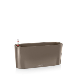 Pot de table Delta 10 - kit complet, taupe brillant 30 cm de marque LECHUZA, référence: J4569300