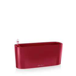Pot de table Delta 10 - kit complet, rouge scarlet brillant 30 cm - LECHUZA