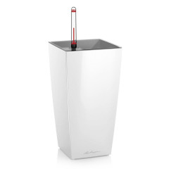 Pot de table Maxi-Cubi - kit complet, blanc brillant 26 cm de marque LECHUZA, référence: J4571000
