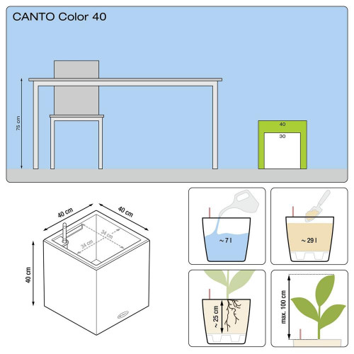 Pot Canto Color 40, beige sable 7 L 40 cm - LECHUZA