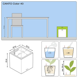 Pot Canto Color 40, noir graphite 7 L 40 cm - LECHUZA