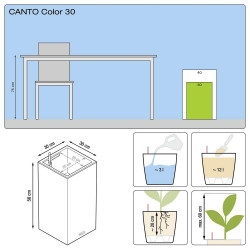 Pot Canto Color 56, gris pierre 3 L  56 cm - LECHUZA