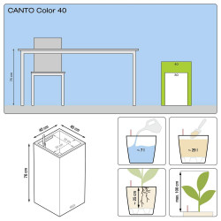 Pot Canto Color 76, gris pierre 7 L 76 cm - LECHUZA