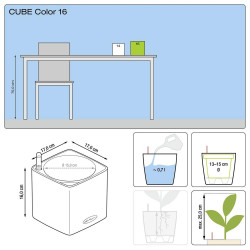CUBE Color 16 - Kit Complet, blanc 16 cm - LECHUZA