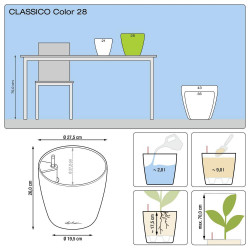 Classico Color 28 - kit complet, blanc Ø 28 x 26 - LECHUZA
