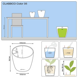 Classico Color 35 - kit complet, blanc Ø 35 X 33 - LECHUZA