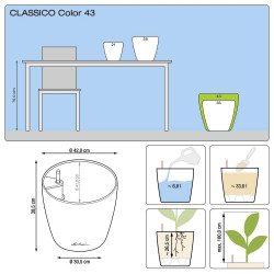 Classico Color 43 - kit complet, blanc Ø 43 X 40 - LECHUZA