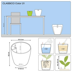 Classico Color 21 - kit complet, gris ardoise Ø 21 x 20 - LECHUZA