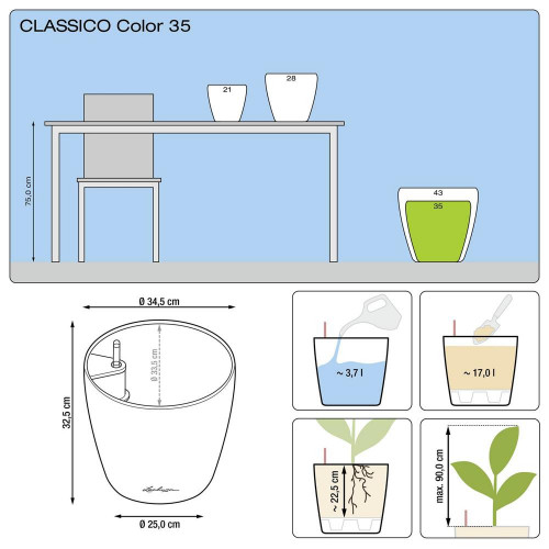 Classico Color 35 - kit complet, muscade Ø 35 X 33 - LECHUZA