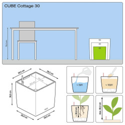 Cube Cottage 30 - kit complet, blanc 30 cm - LECHUZA