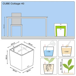 Cube Cottage 40 - kit complet, granit 40 cm - LECHUZA