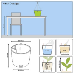 Nido Cottage 28 - kit complet, blanc Ø 27 x 23 - LECHUZA