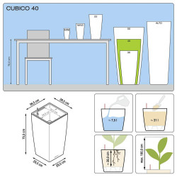 Cubico Premium 40 - kit complet, blanc brillant 75 cm - LECHUZA