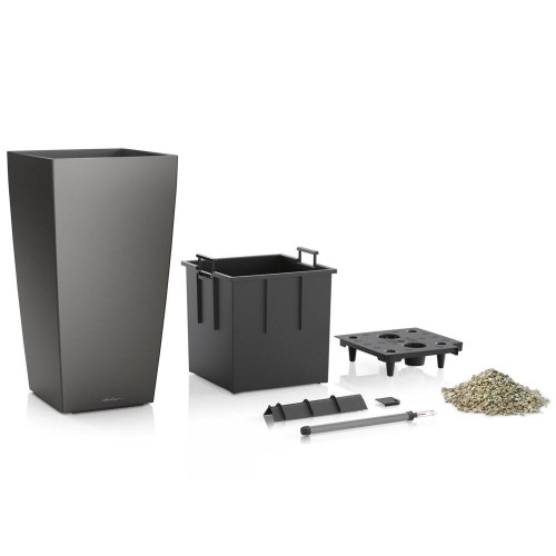 Cubico Premium 22 - kit complet, anthracite métallisé 41 cm - LECHUZA