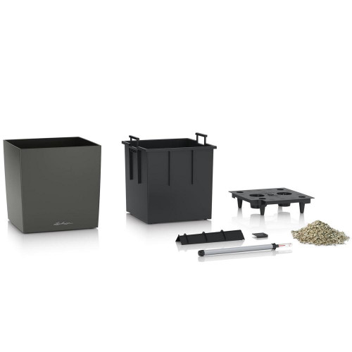 Cube Premium 40 - kit complet, anthracite métallisé 40 cm - LECHUZA