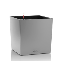 Cube Premium 40 - kit complet, argent métallisé 40 cm - LECHUZA