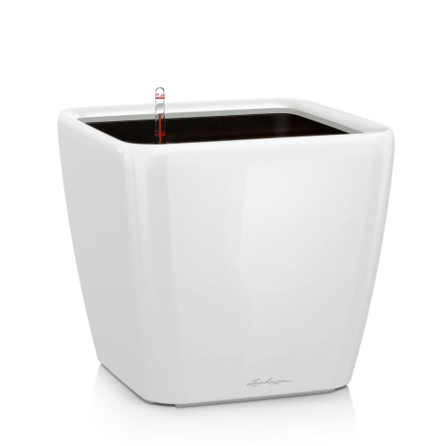 Pot Quadro Premium LS 50 - kit complet, blanc brillant 50 cm - LECHUZA