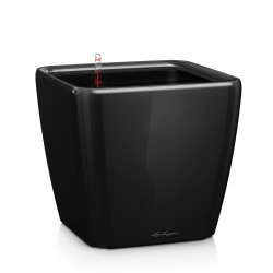 Pot Quadro Premium LS 35 - kit complet, noir brillant 35 cm - LECHUZA
